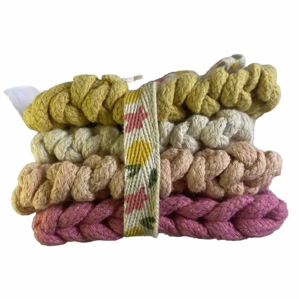 Mud Pie Colorful Crochet Coaster, Pink, 4